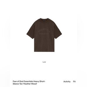 New Men's Fear of God Essentials Heavy Short-Sleeve Tee 'Heather Wood' Sz Medium